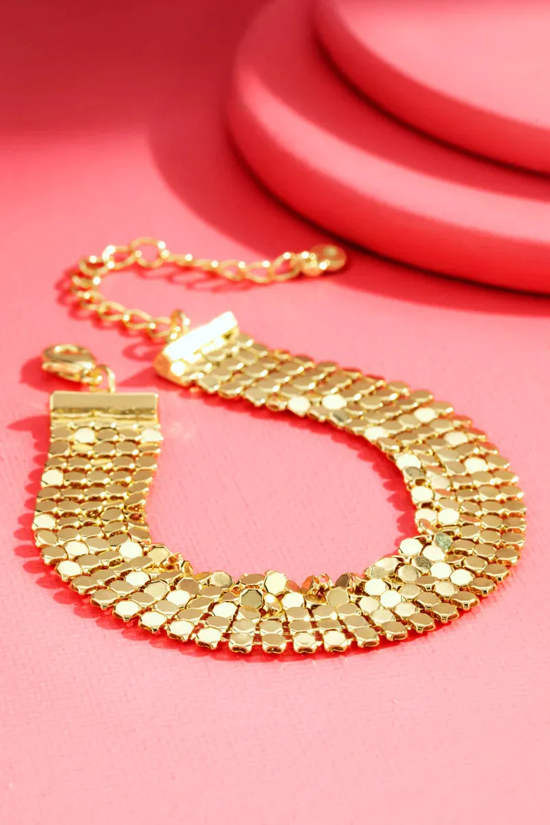 Glamorous Metal Mesh Bracelet