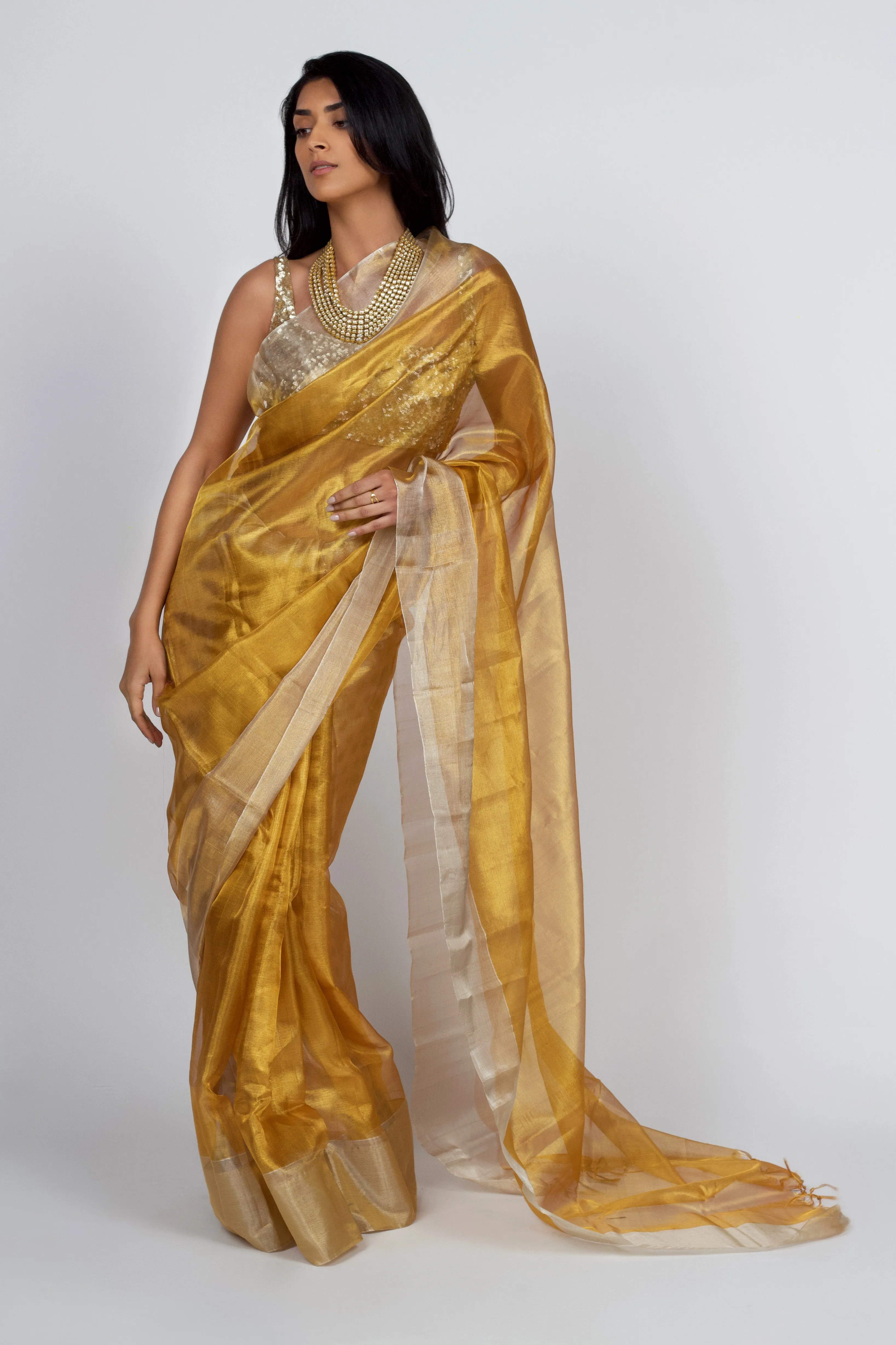 Gold Tissue Kanjiveram Silk Saree