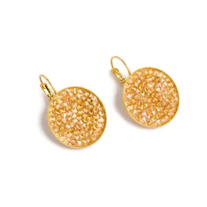 Grace 24K gold champagne Swarovski crystal pave earrings