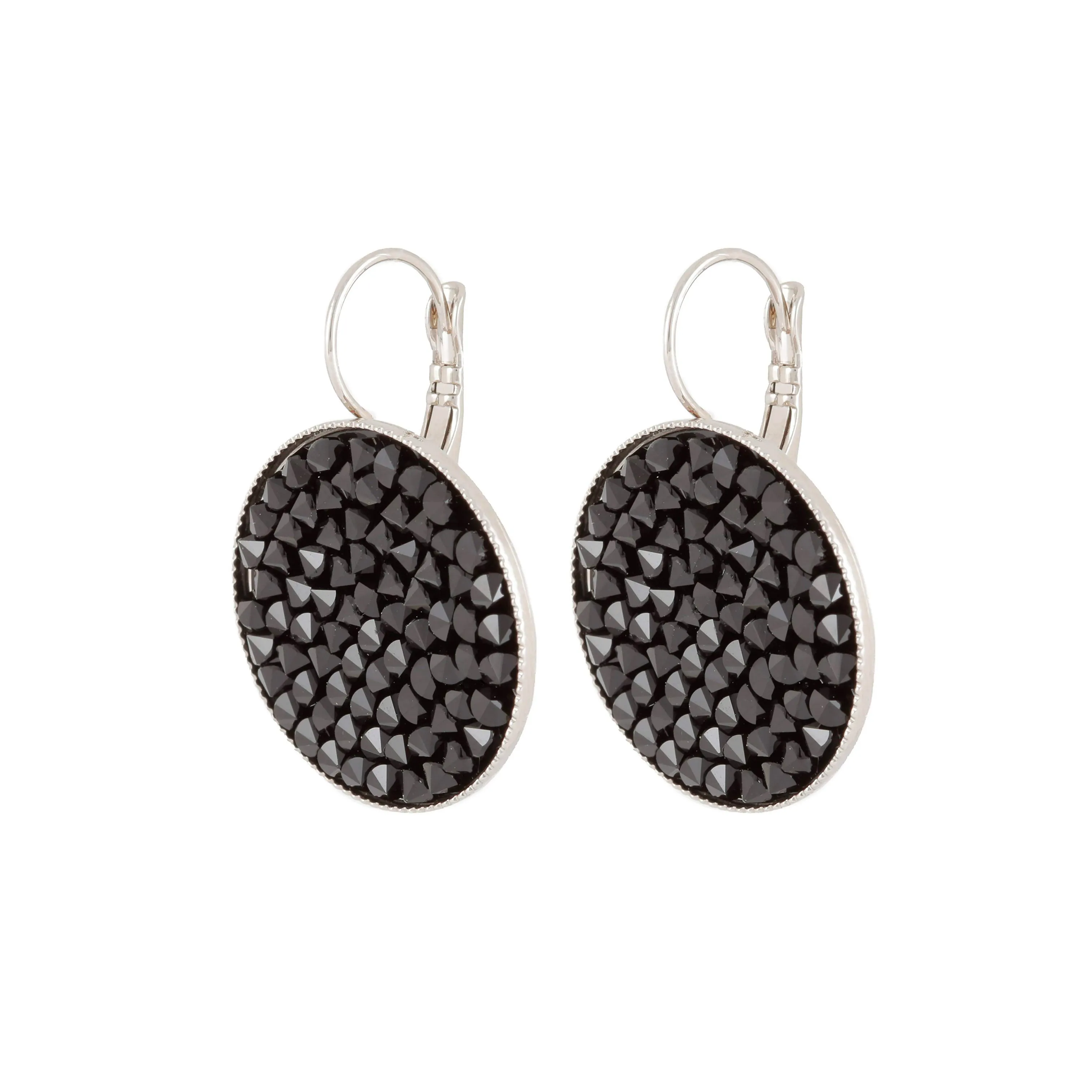 Grace 24K gold champagne Swarovski crystal pave earrings