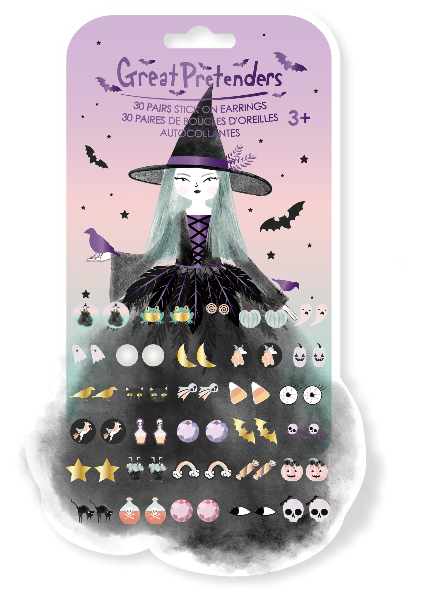 Great Pretenders Natasha The Raven Witch Stick on Earring Set