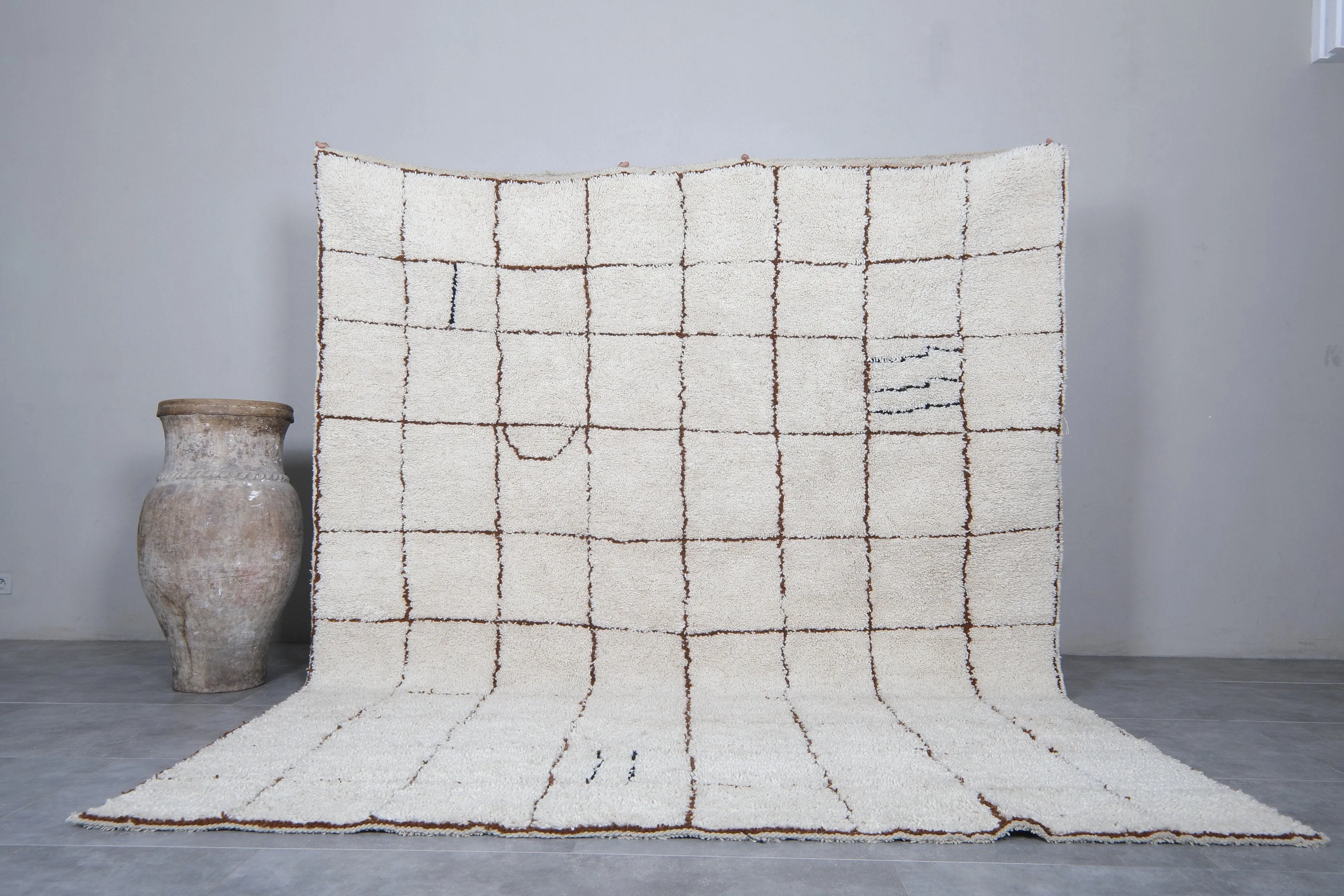 Grid Moroccan area rug - Handmade rug morocco