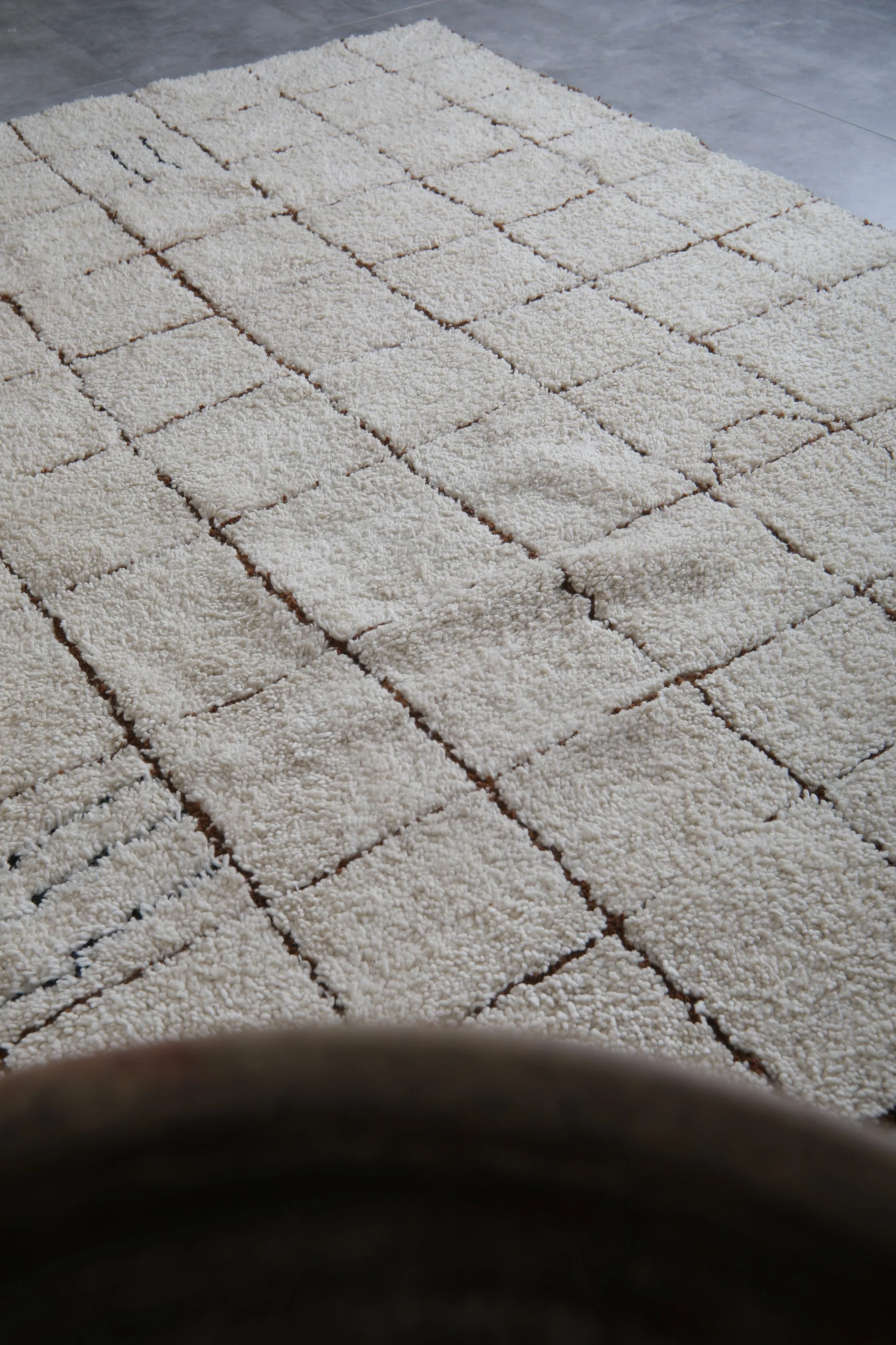 Grid Moroccan area rug - Handmade rug morocco