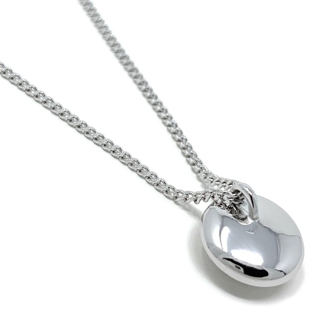 Halo Pave Pendant Necklace with White Clear Round Crystals from Swarovski Silver Toned Rhodium Plated