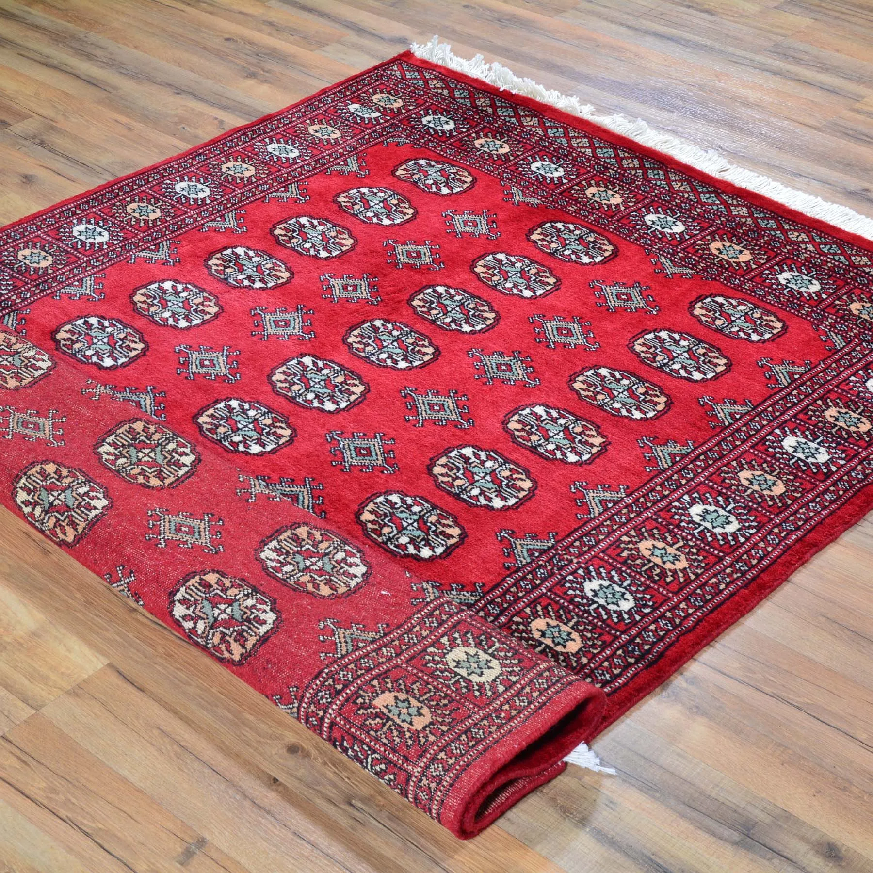 Hand-Knotted Bokhara Design Wool Handmade Rug (Size 4.1 X 6.2) Brral-5511
