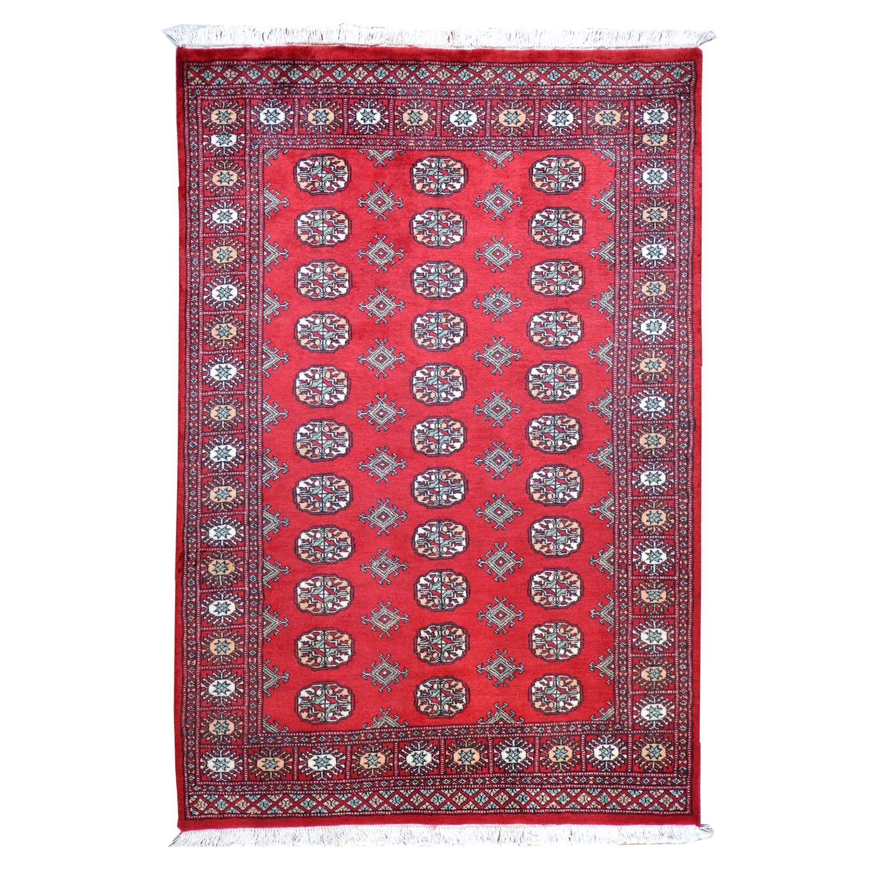 Hand-Knotted Bokhara Design Wool Handmade Rug (Size 4.1 X 6.2) Brral-5511