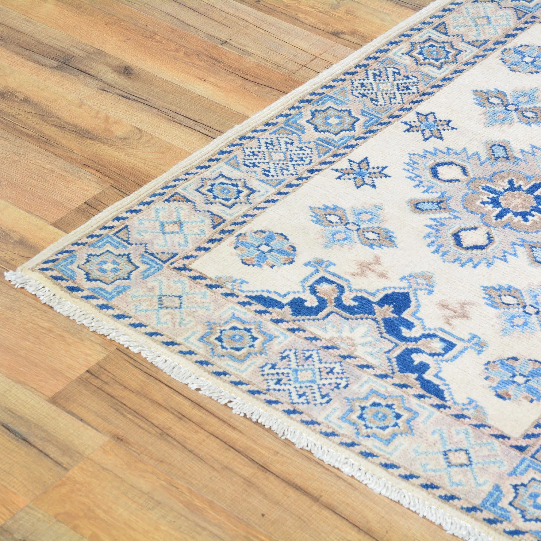 Hand-Knotted Caucasian Tribal Kazak Handmade Wool Rug (Size 2.1 X 2.10) Brral-5745