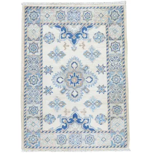 Hand-Knotted Caucasian Tribal Kazak Handmade Wool Rug (Size 2.1 X 2.10) Brral-5745