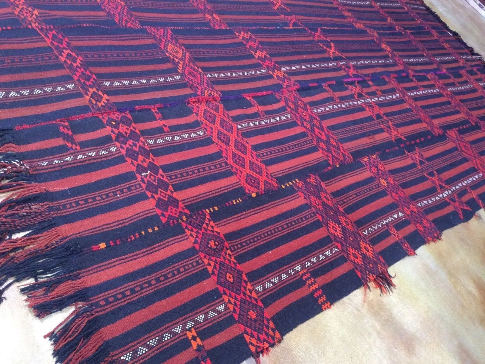 Hand-Knotted Kurdish Runner Tribal Design 100% Wool (Size 6.4 X 13.5) Brrsf-1233