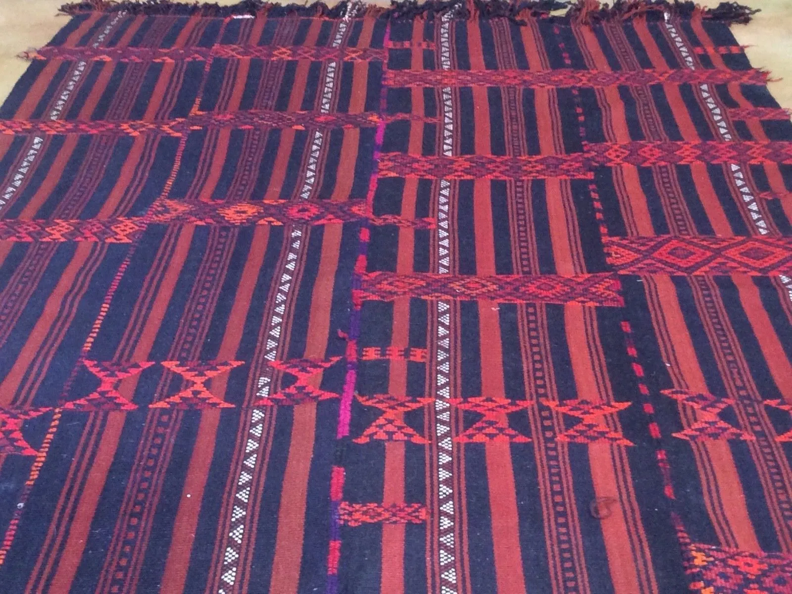 Hand-Knotted Kurdish Runner Tribal Design 100% Wool (Size 6.4 X 13.5) Brrsf-1233