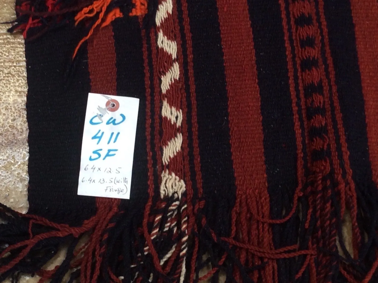 Hand-Knotted Kurdish Runner Tribal Design 100% Wool (Size 6.4 X 13.5) Brrsf-1233