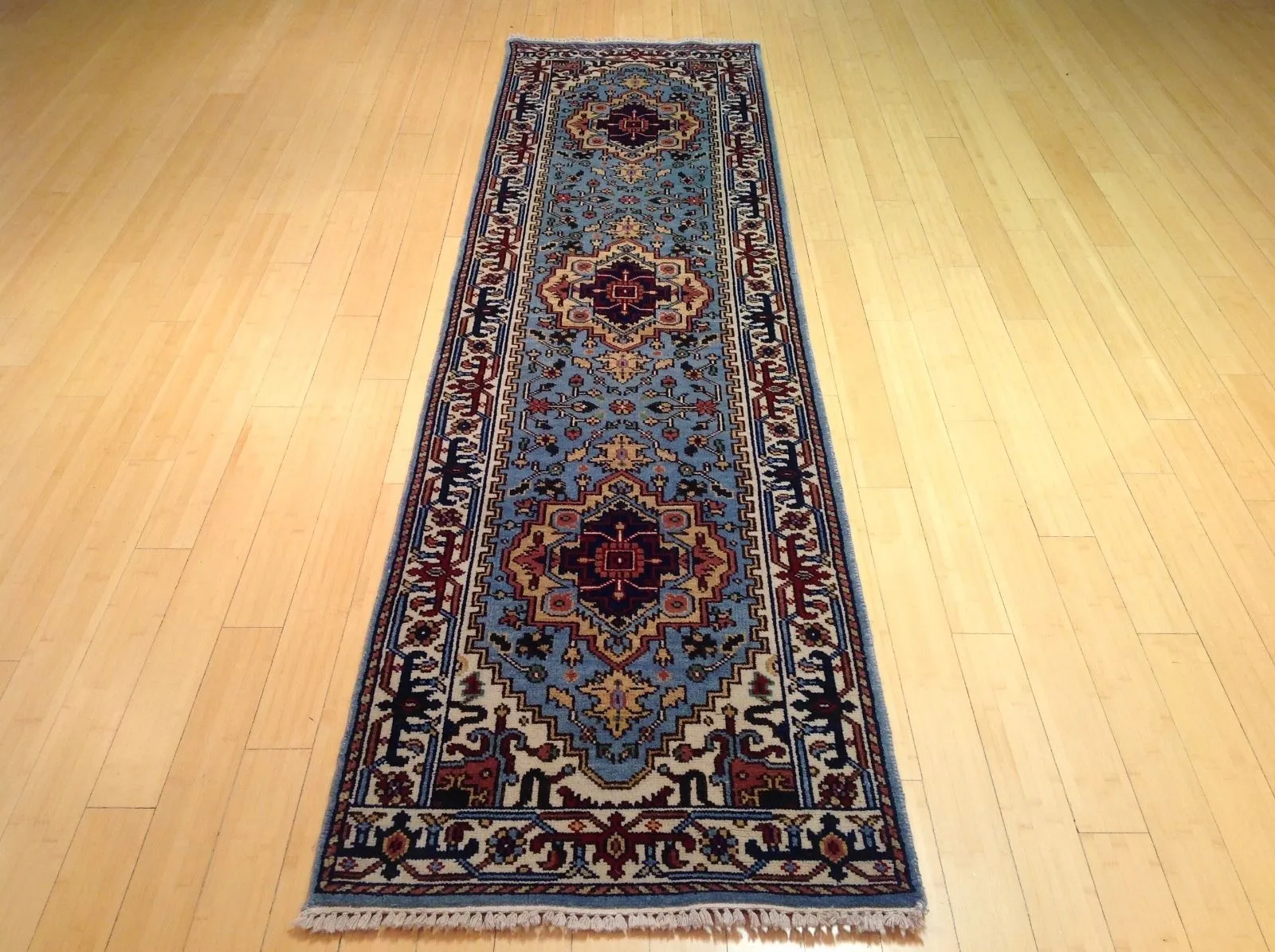 Hand-Knotted Serapi/Heriz Design 100% Wool Rug Handmade (Size 2.7 X 9.10) Brral-1518