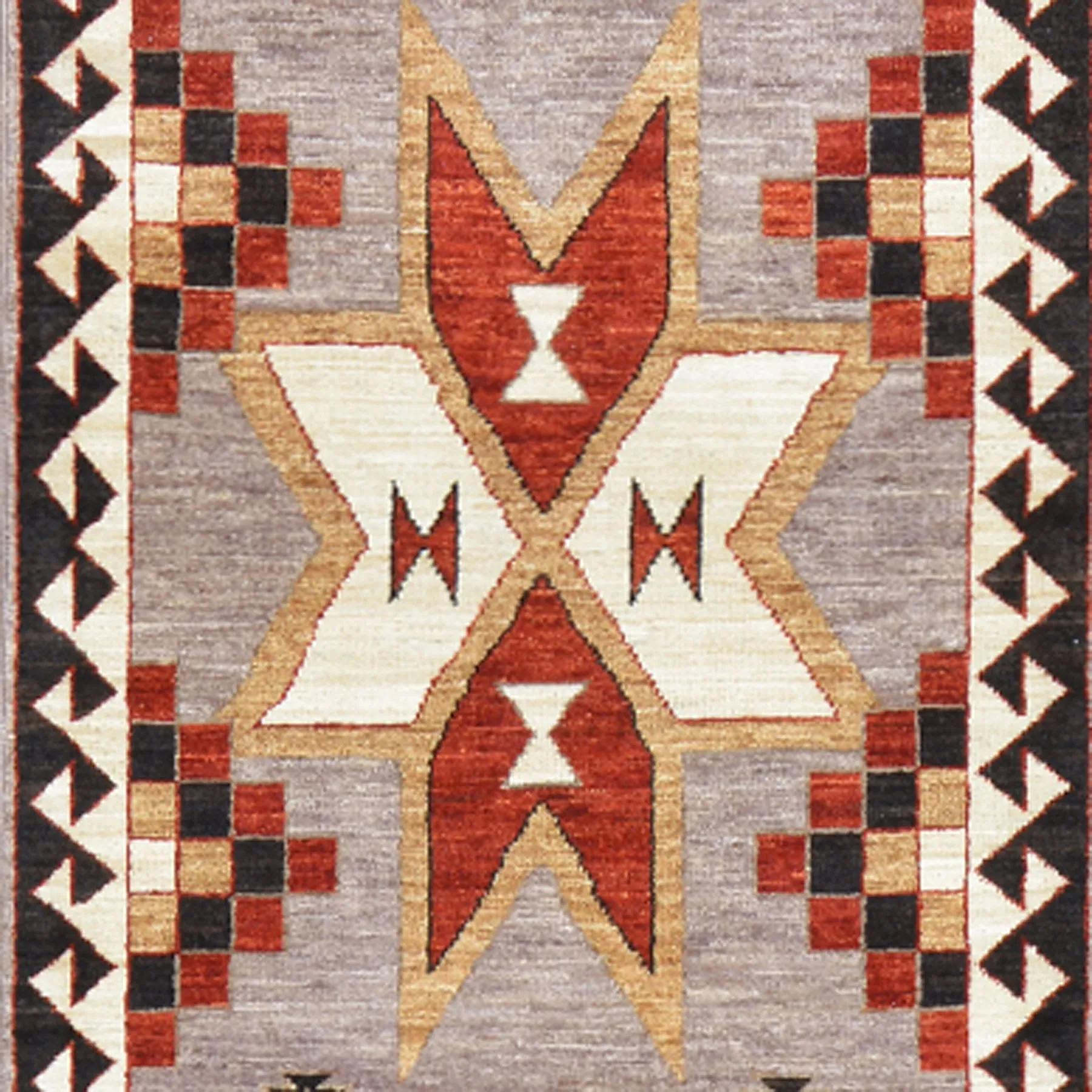 Hand-Knotted Southwestern Design Handmade Wool Rug (Size 2.7 X 11.6) Cwral-9645