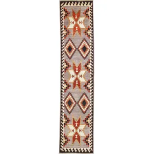 Hand-Knotted Southwestern Design Handmade Wool Rug (Size 2.7 X 11.6) Cwral-9645