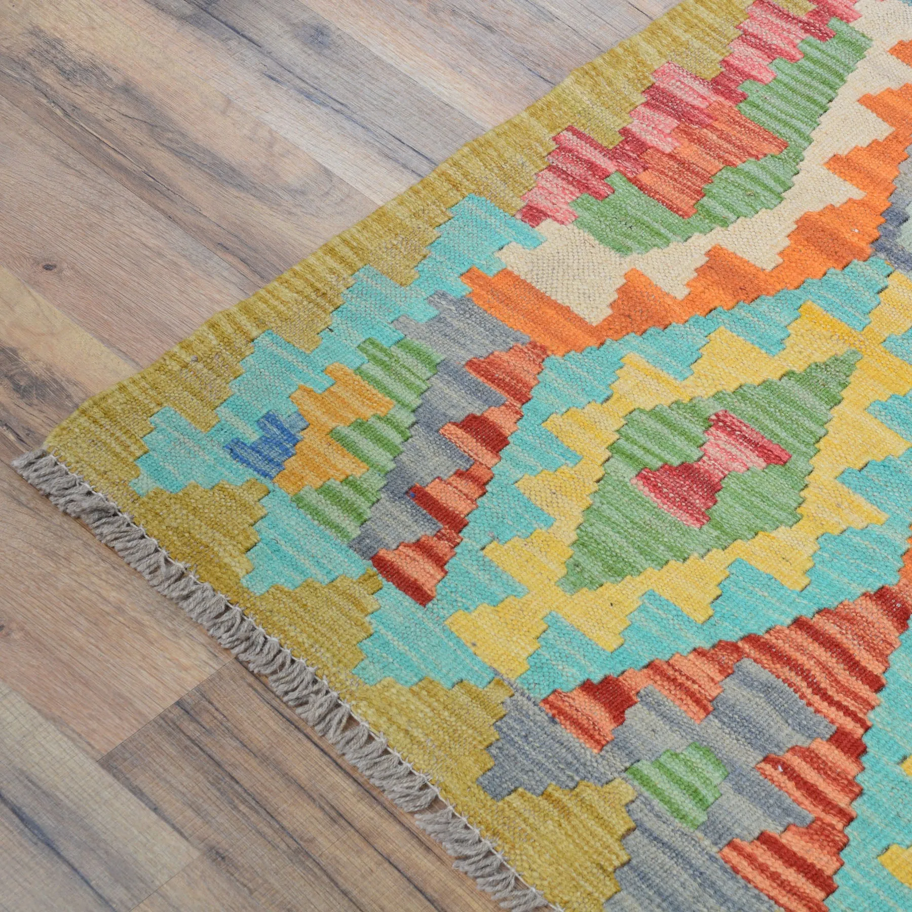 Hand-Woven Reversible Momana Kilim Handmade Wool Rug (Size 2.10 X 9.7) Cwral-10665