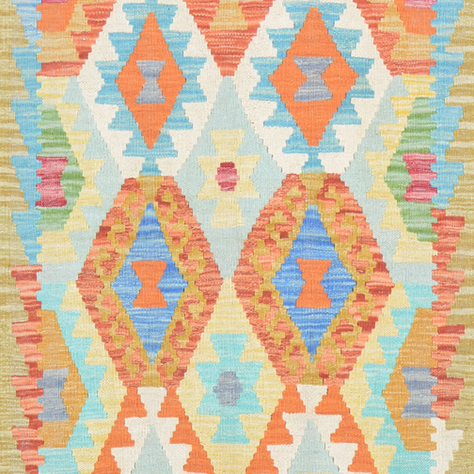Hand-Woven Reversible Momana Kilim Handmade Wool Rug (Size 2.10 X 9.7) Cwral-10665