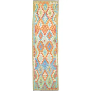 Hand-Woven Reversible Momana Kilim Handmade Wool Rug (Size 2.10 X 9.7) Cwral-10665