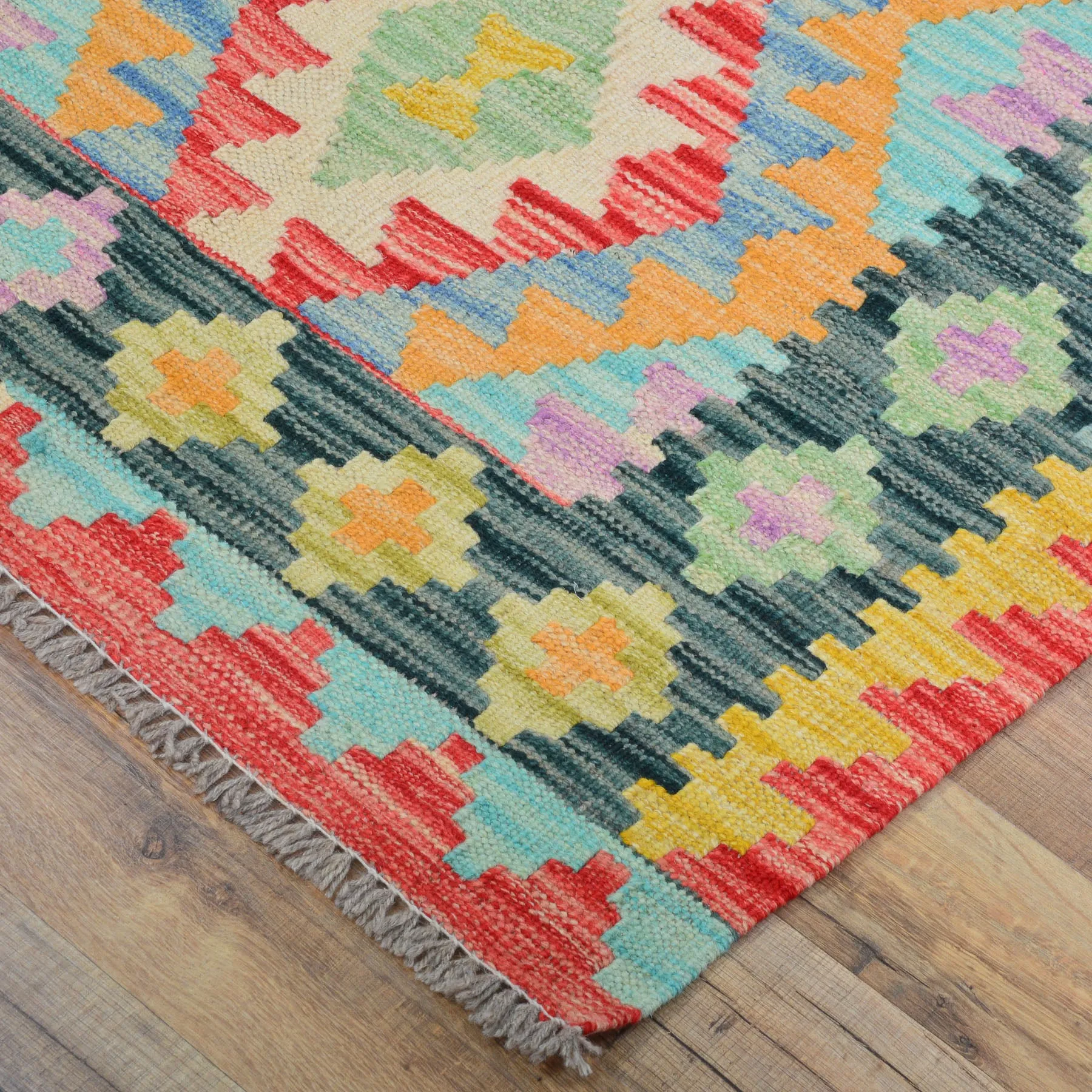 Hand-Woven Reversible Momana Kilim Handmade Wool Rug (Size 2.8 X 9.7) Cwral-10671