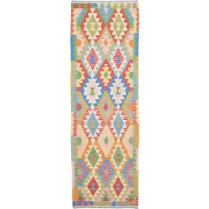 Hand-Woven Reversible Momana Kilim Handmade Wool Rug (Size 2.9 X 8.2) Cwral-10701