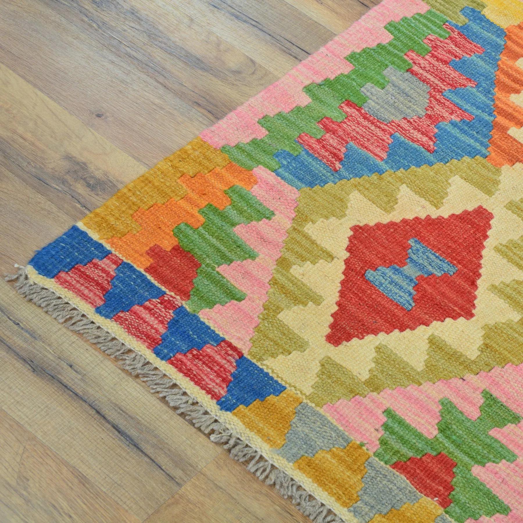 Hand-Woven Reversible Momana Kilim Handmade Wool Rug (Size 2.9 X 8.2) Cwral-10701
