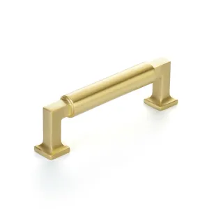 Haniburton Cabinet Pull Handle - Cabinet Mount - 3" Brass/Satin Brass