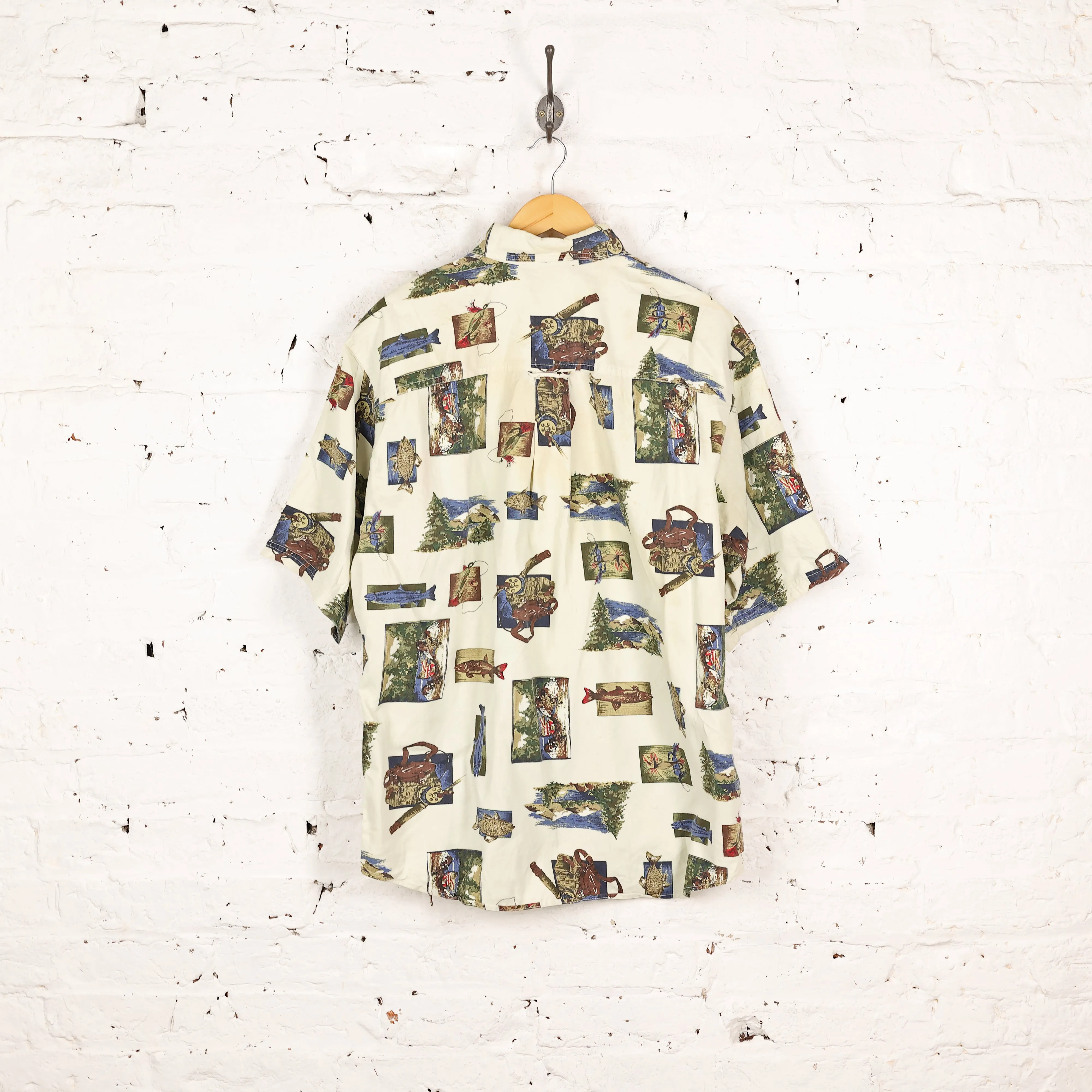 Headlock 90's Pattern Print Shirt - Cream - L