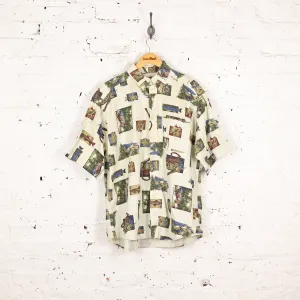 Headlock 90's Pattern Print Shirt - Cream - L