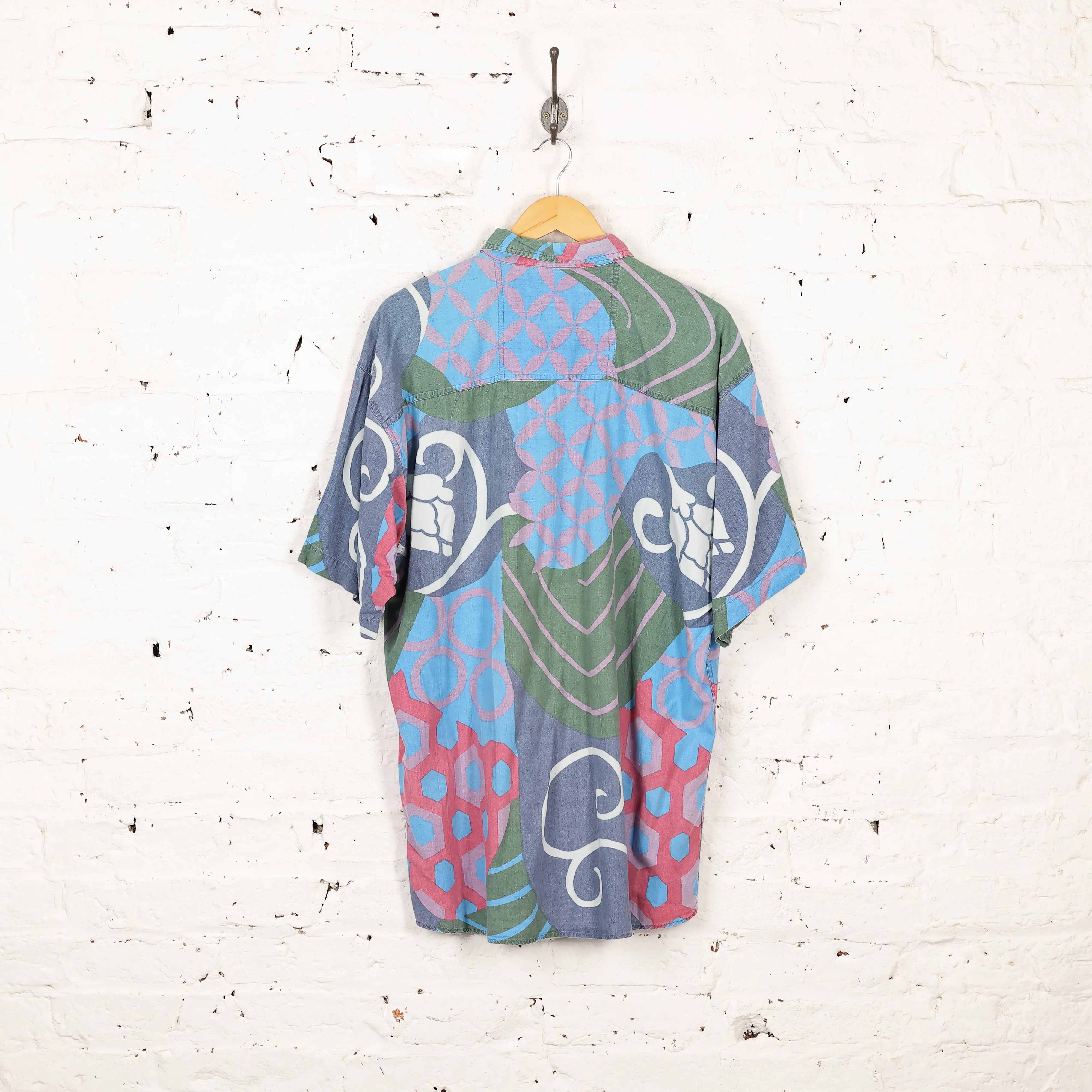 Headlock Vintage 90s Pattern Shirt - Green - XL