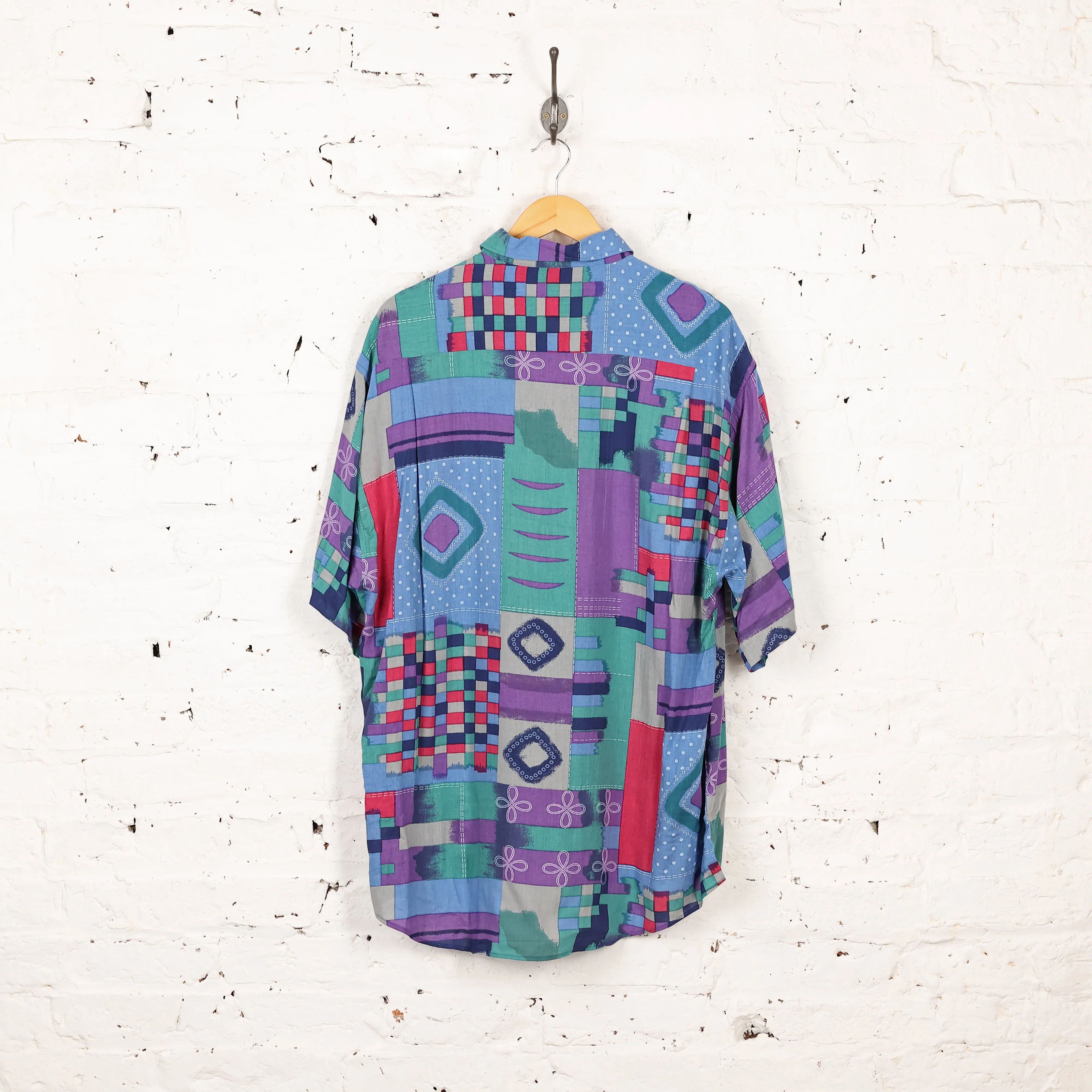 Headlock Vintage 90s Pattern Shirt - Purple - XL