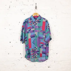 Headlock Vintage 90s Pattern Shirt - Purple - XL