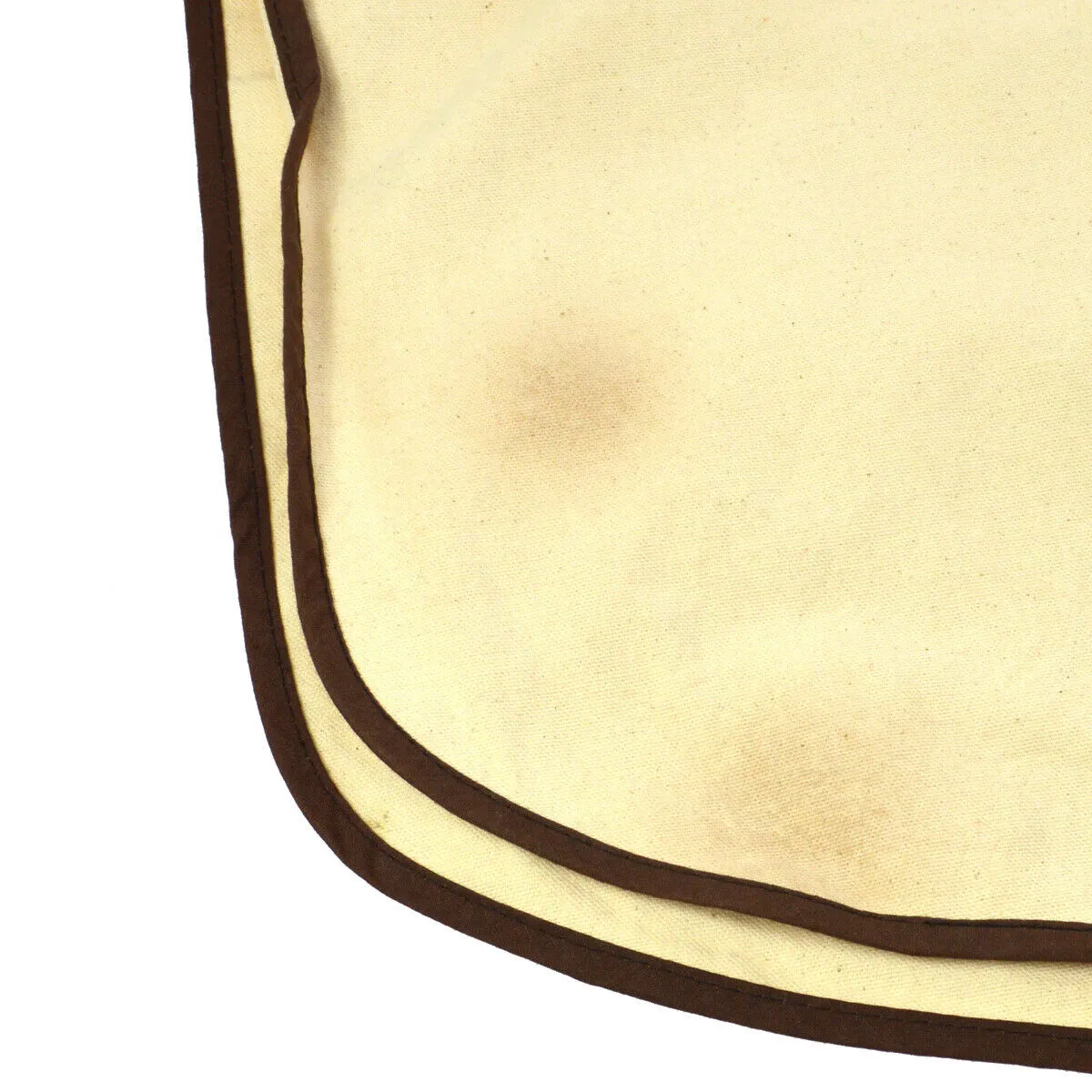 HERMES Logos Garment Cover Ivory Brown Vintage T04794