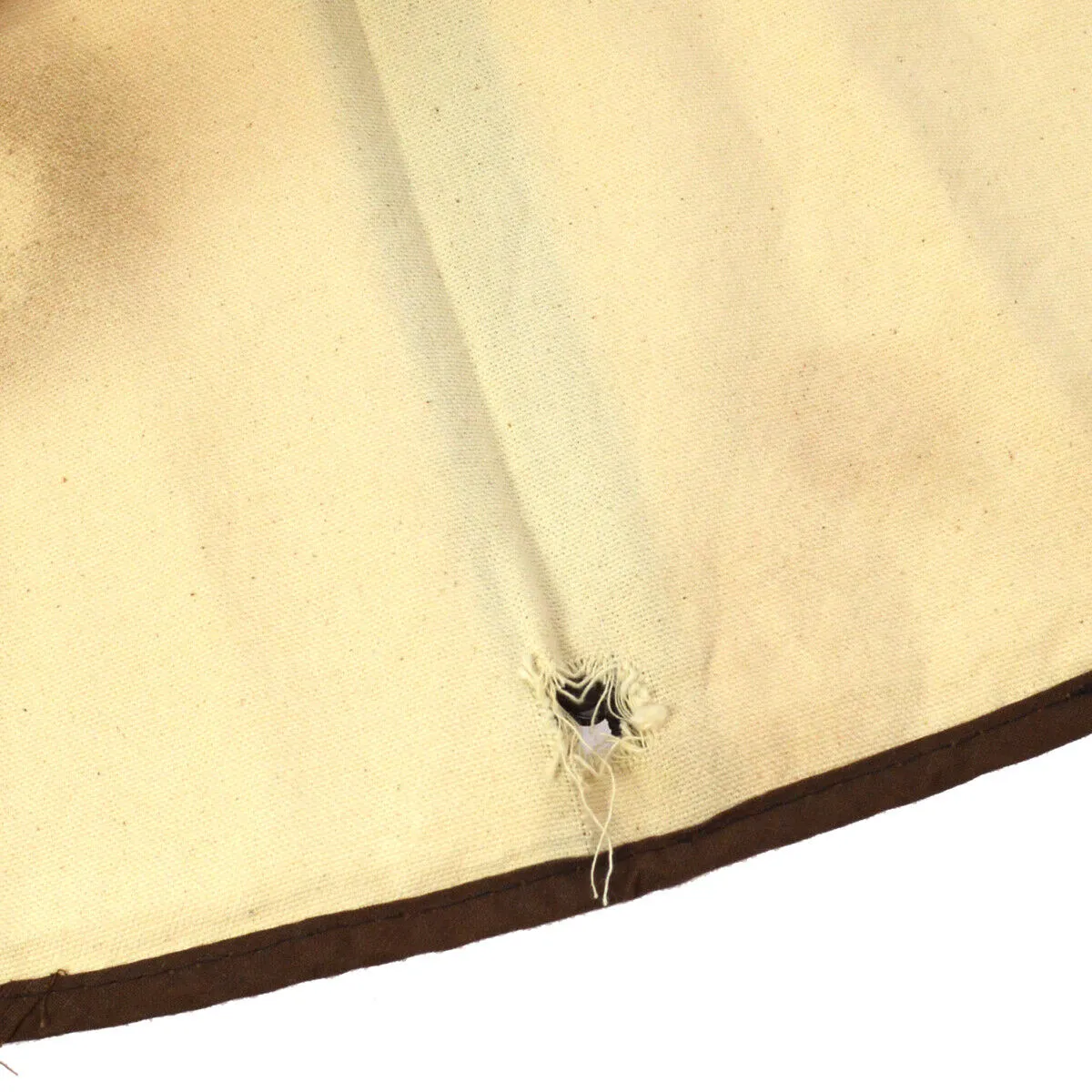 HERMES Logos Garment Cover Ivory Brown Vintage T04794