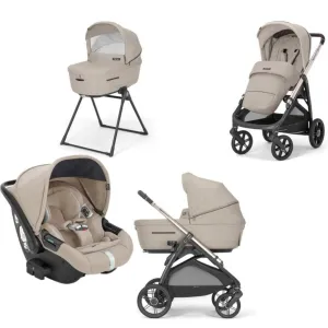 INGLESINA Aptica 5 Piece Travel Systems with Car Seat and 360 Rotating Isofix Base - Pashmina Beige