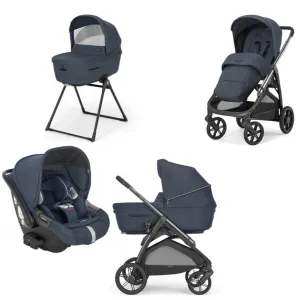 INGLESINA Aptica 5 Piece Travel Systems with Reclining Car Seat and 360 Rotating Isofix Base - Resort Blue