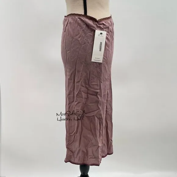 Jacalyn &amp; Sabina Vintage 100% Silk Midi Half Slip Skirt w/ Scalloped Trim