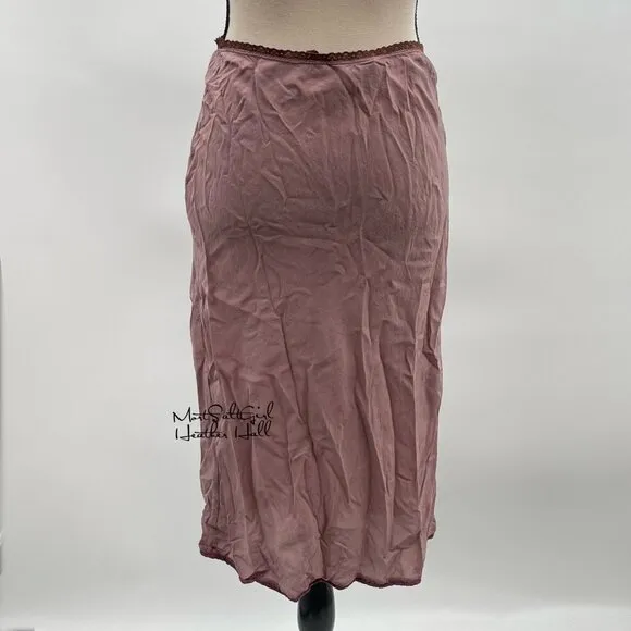 Jacalyn &amp; Sabina Vintage 100% Silk Midi Half Slip Skirt w/ Scalloped Trim