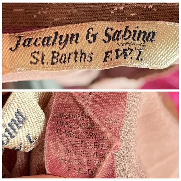 Jacalyn &amp; Sabina Vintage 100% Silk Midi Half Slip Skirt w/ Scalloped Trim