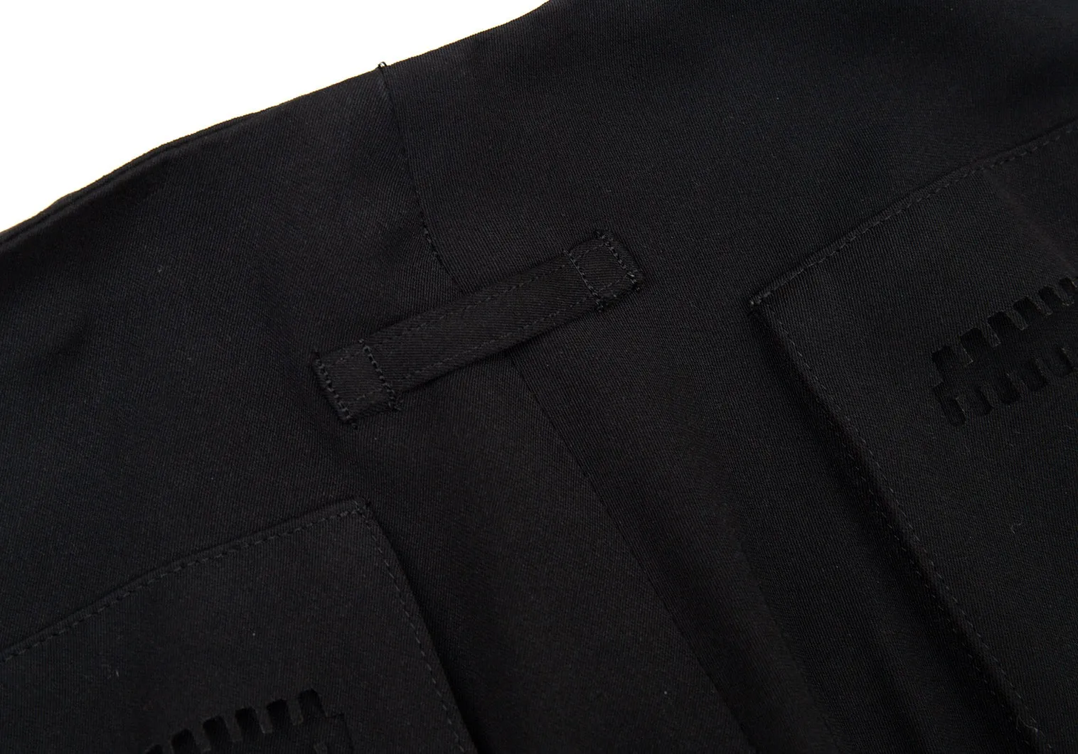 Jean-Paul GAULTIER PARIS. FEMME Cut Pocket Design Black Wide Pants