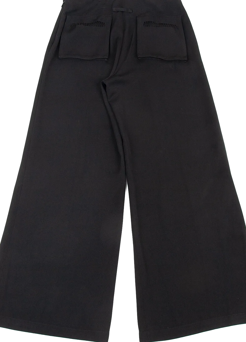 Jean-Paul GAULTIER PARIS. FEMME Cut Pocket Design Black Wide Pants