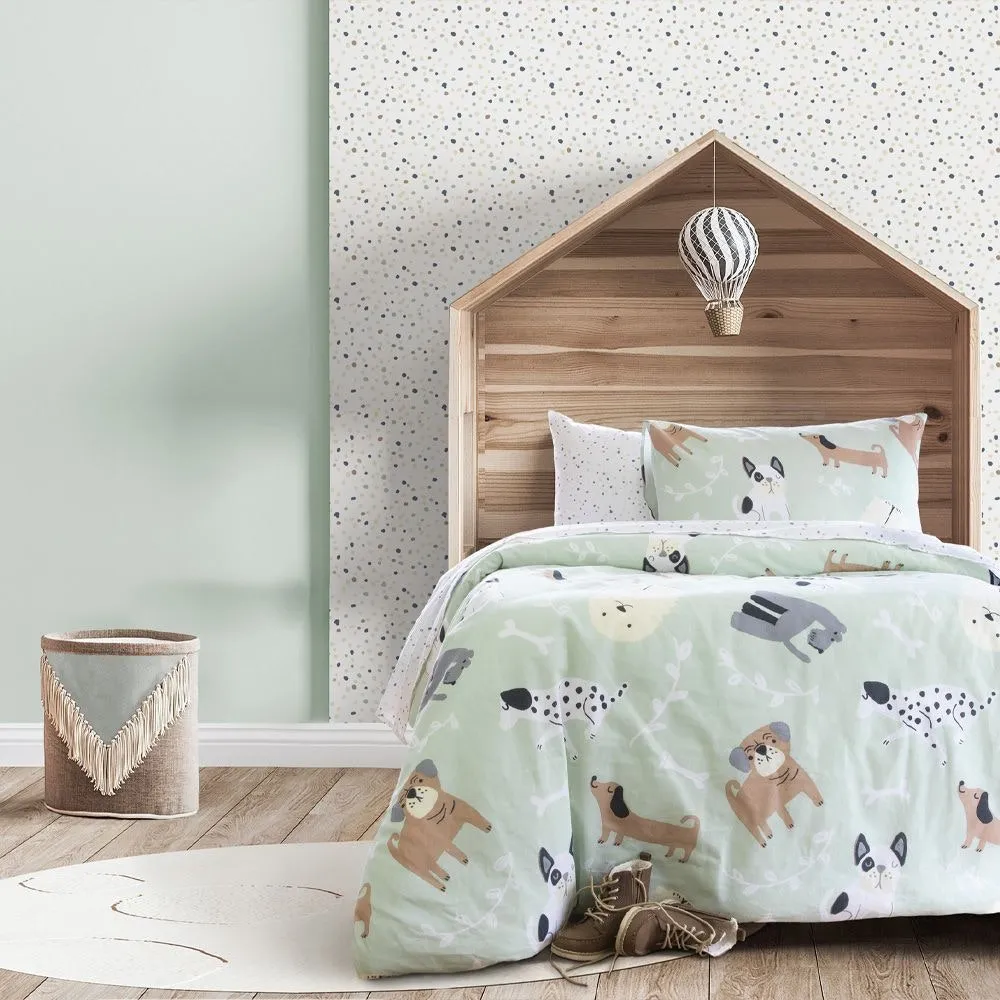 Jelly Bean Kids Hounds FLANNELETTE QUILT COVER SET