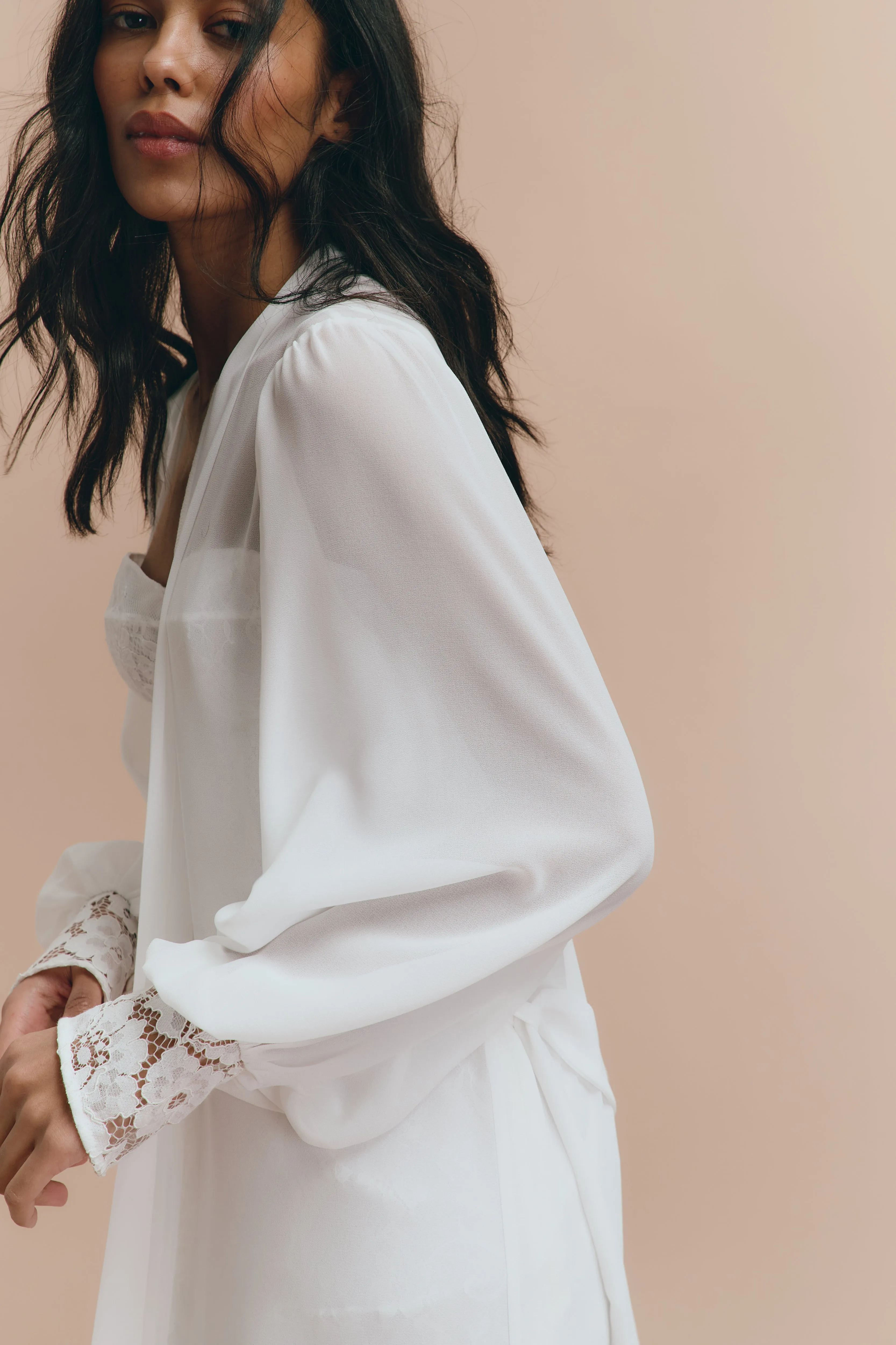 Jessica - White chiffon robe