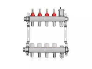 John Guest Speedfit Lowfit 4 Port Manifold Stainless Steel (12mm Connections)