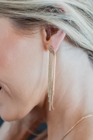 Just Between Friends Tassel Earrings- Gold