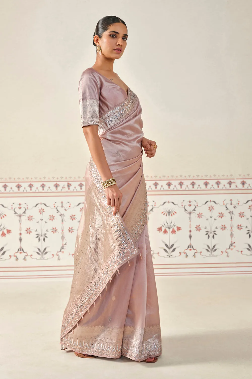 Kamalakshi Handwoven Benarasi Silk Saree - Lilac
