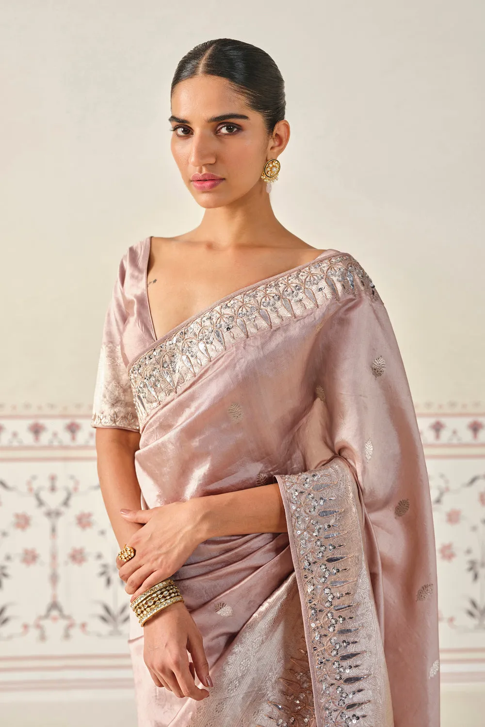 Kamalakshi Handwoven Benarasi Silk Saree - Lilac