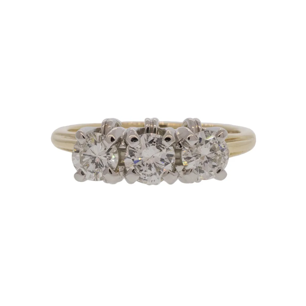 Knotted Three Stone Diamond Ring