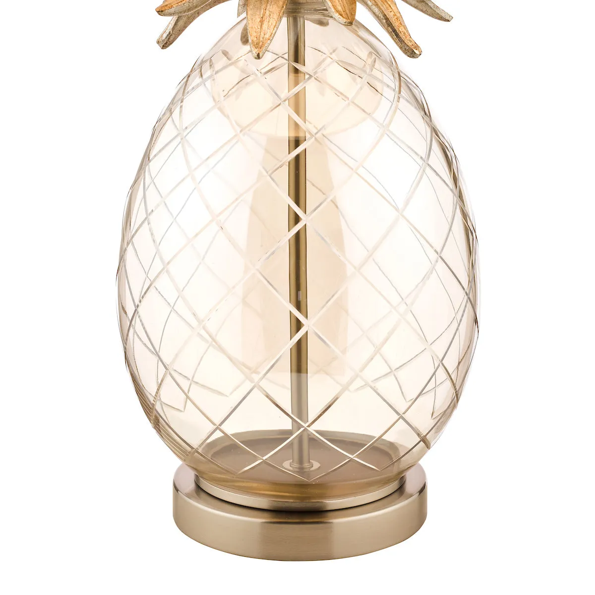 Laura Ashley Pineapple Champagne LA3702785-Q Cut Glass Table Lamp with Taupe Shade