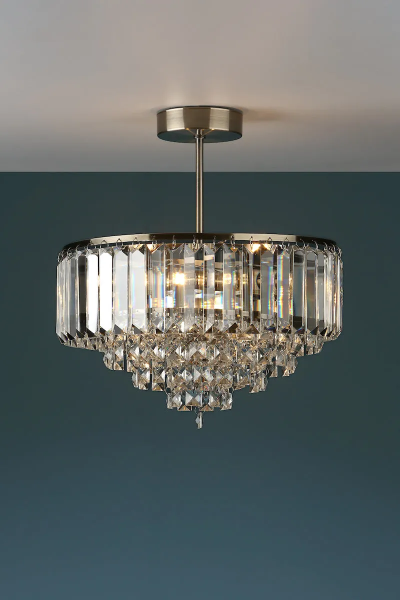 Laura Ashley Vienna Crystal & Antique Brass 3 Light LA3599070-Q   Semi Flush Ceiling Light