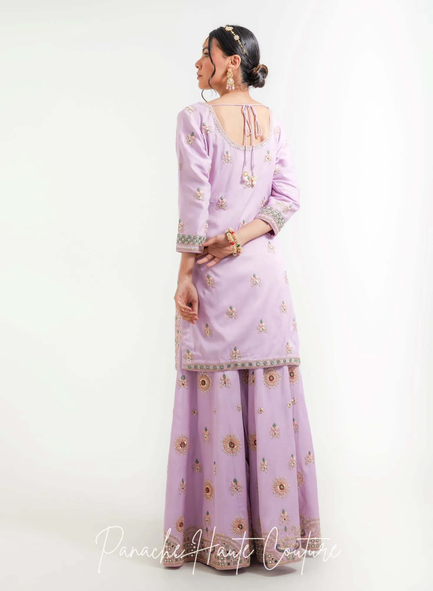 Lavender and Purple Color Sharara Set Daneen