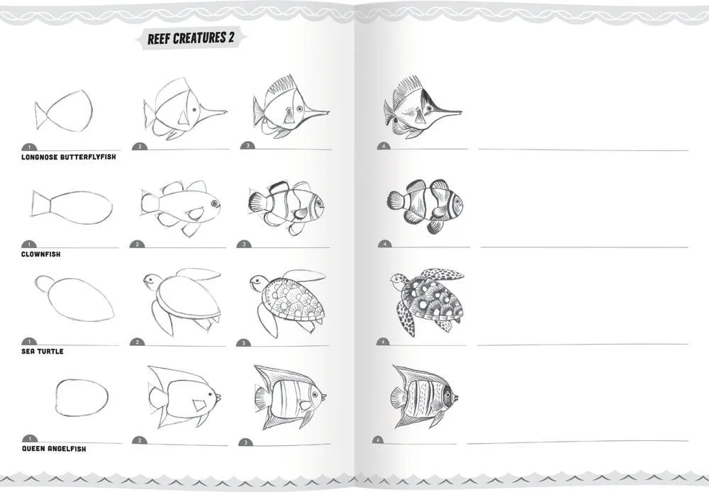 Learn to Draw Under the Sea with Stickers